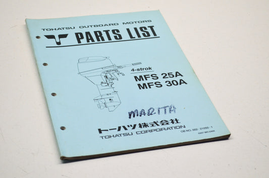 Tohatsu 002-21050-1 MFS 25A/30A Parts List