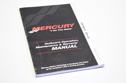 New OEM Mercury 75/90HP 4-Stroke Outboard Operation Manual NOS