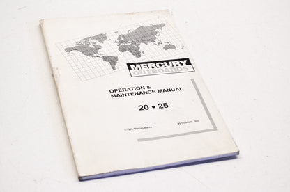 New OEM Mercury 20/25HP Operation Manual NOS