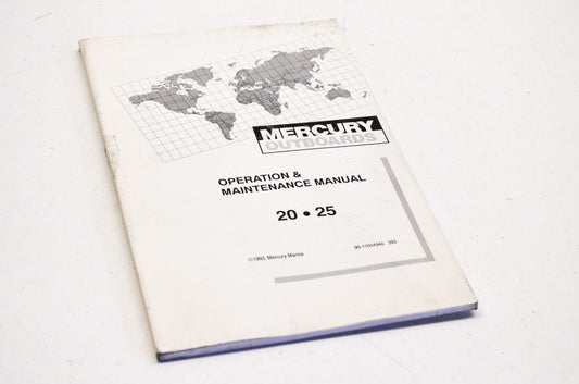 New OEM Mercury 20/25HP Operation Manual NOS