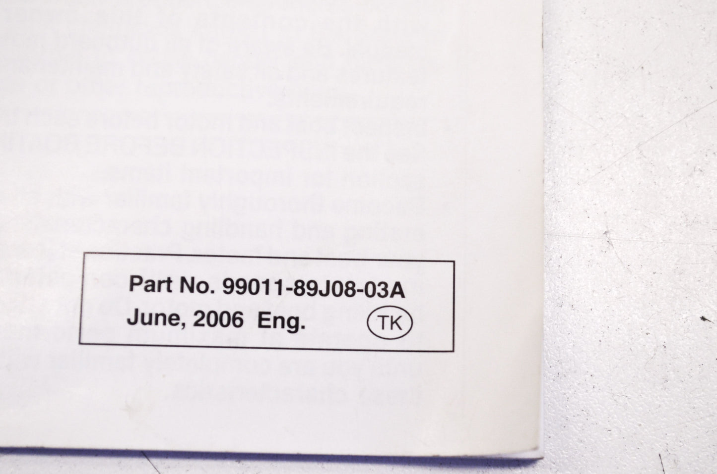 DF30 Owners Manual NOS