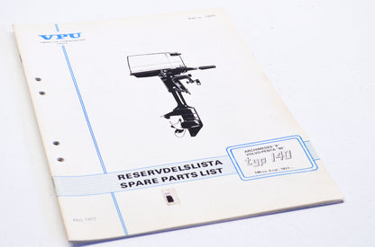 Volvo Penta 10079 1977 Type 140 140cc 2-Cyl Parts List