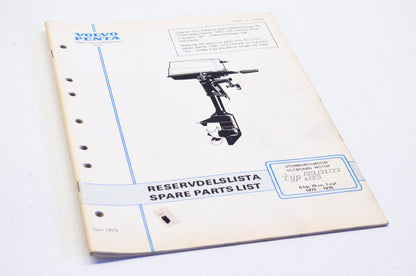 Volvo Penta 1972-1975 Type 120-123 5HP 70cc 1 Cyl Parts List
