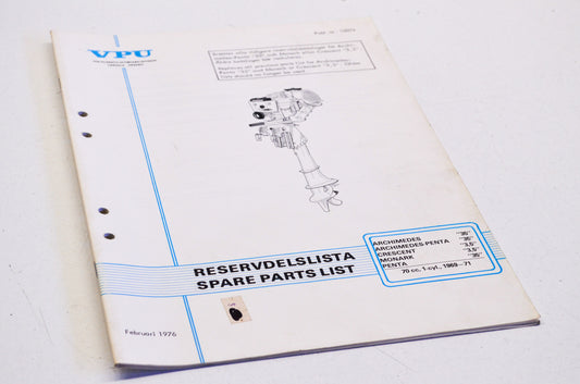 Volvo Penta 10074 1969-1971 70cc 1-Cyl Parts List