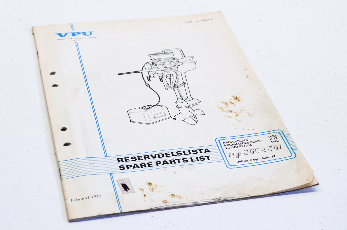 Volvo Penta 1966-1977 Type 360 & 361 345cc 2-Cyl Parts List