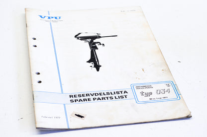 Volvo Penta 1977 Type 034 80cc 1-Cyl Parts List