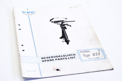 Volvo Penta 1976 Type 033 70cc 1-Cyl Parts List