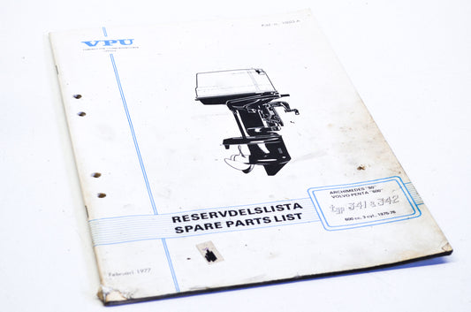 Volvo Penta 10023 A 1975-1976 Type 341 & 342 600cc 3-Cyl Parts List