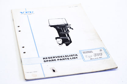 Volvo Penta 10083 1977 Type 380 900cc 3-Cyl Parts List