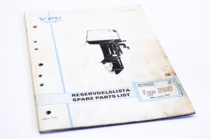 Volvo Penta 10019 A 1975 Type 280 499cc 3-Cyl Parts List