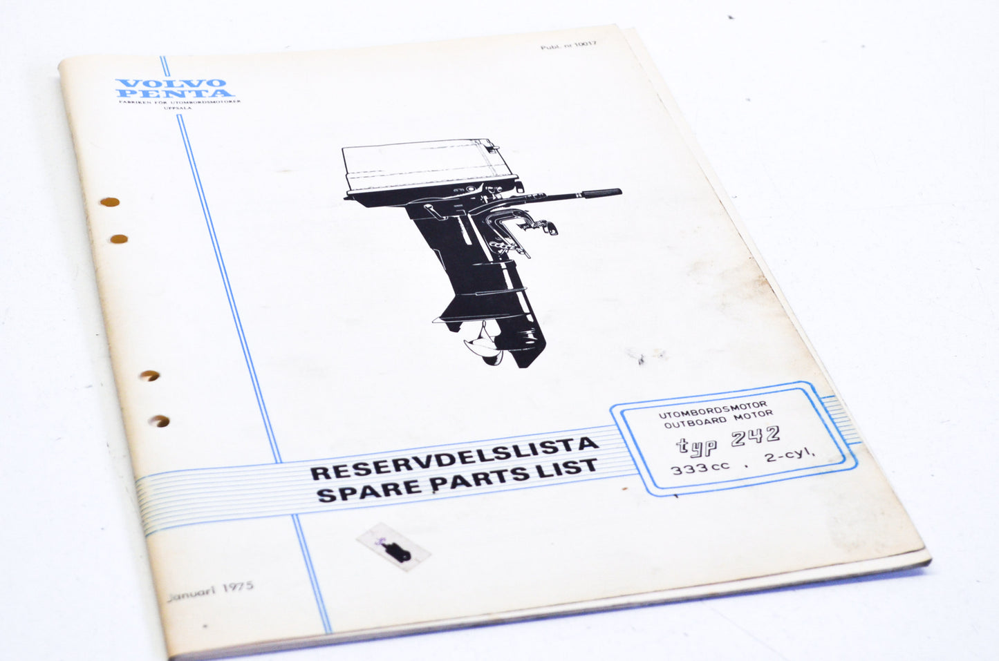 Volvo Penta 10017 Type 242 333cc 2-Cyl Parts List
