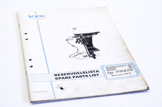 Volvo Penta 10016 A 1972-1974 Type 240 & 241 333cc 2-Cyl Parts List