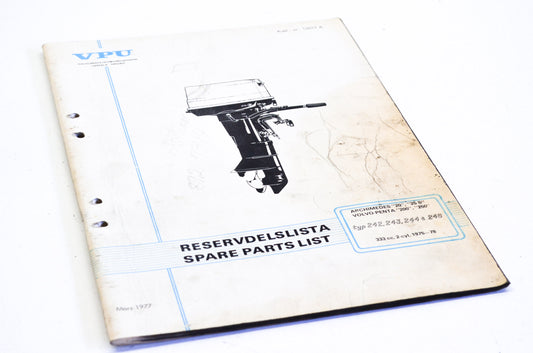 Volvo Penta 10017A 1975-1978 Type 242-246 333cc 2-Cyl Parts List