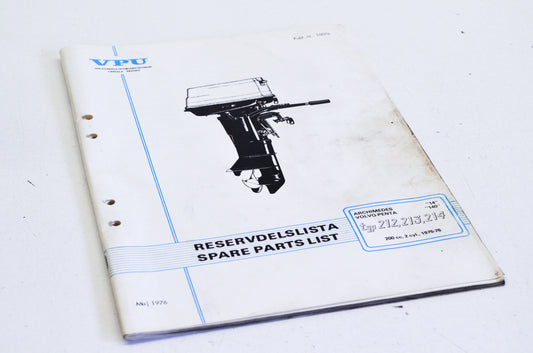 Volvo Penta 10076 1975-1976 Type 212-214 200cc 2-Cyl Parts List