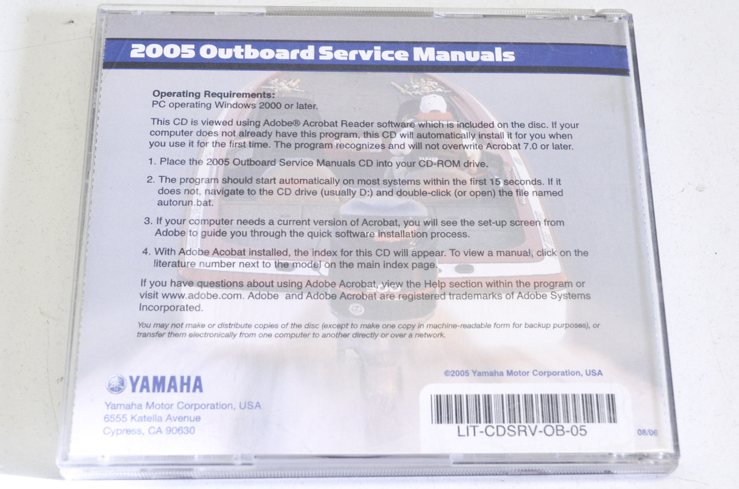 New OEM Yamaha 2005 Outboard Service Manual CD NOS