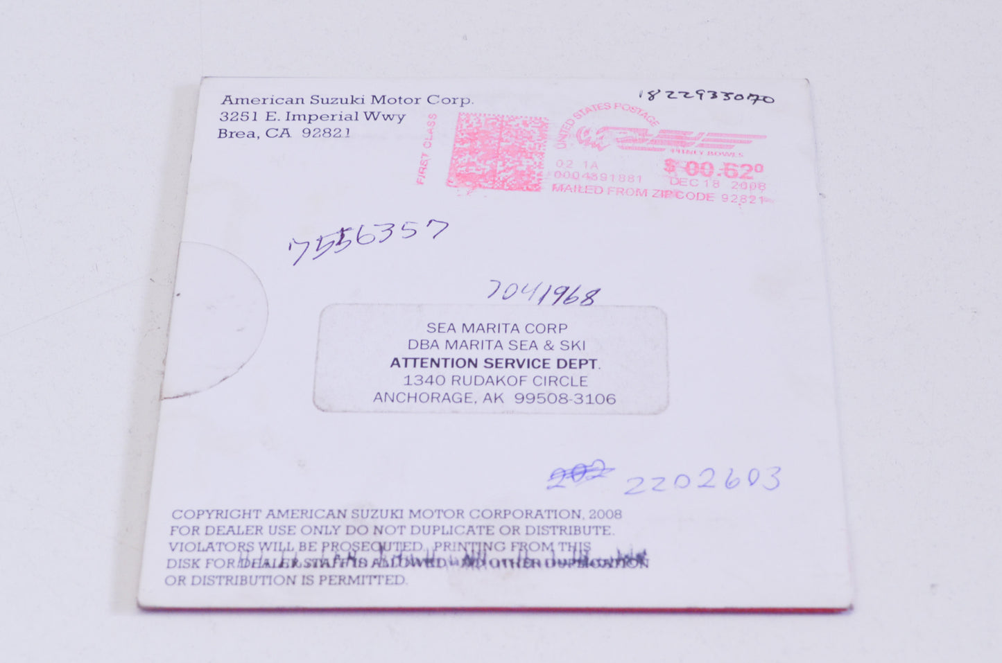 OEM Suzuki 99560-97J01-03E DF2.5 Service Manual CD