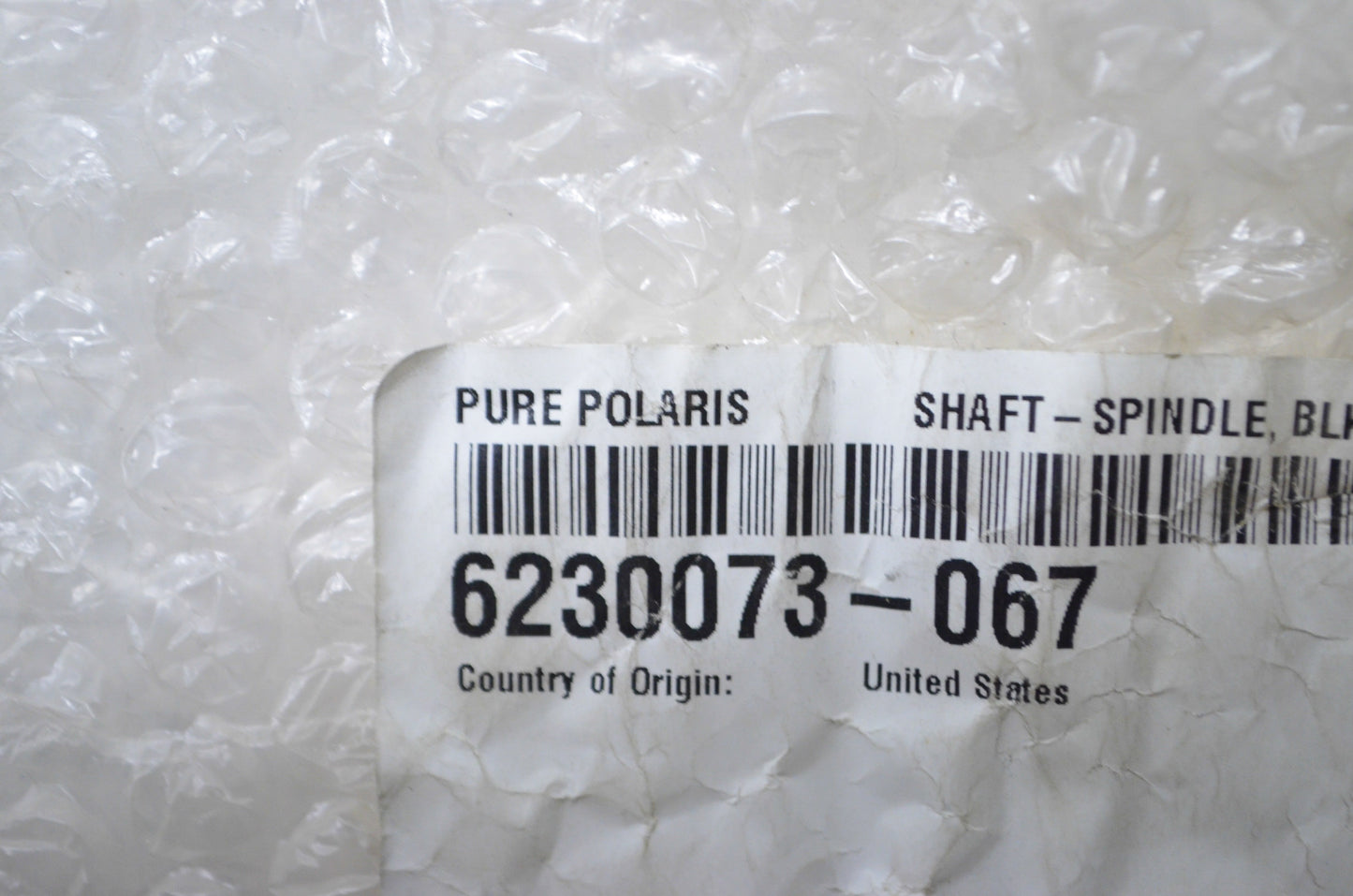 OEM Polaris 6230073-067 Black Spindle NOS