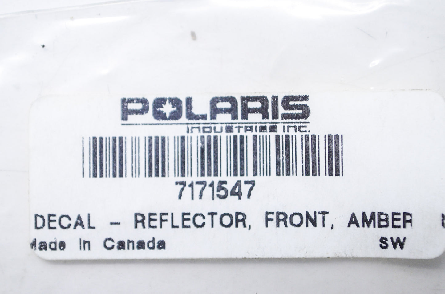 OEM Polaris 7171547 Right Yellow Reflector Decal NOS