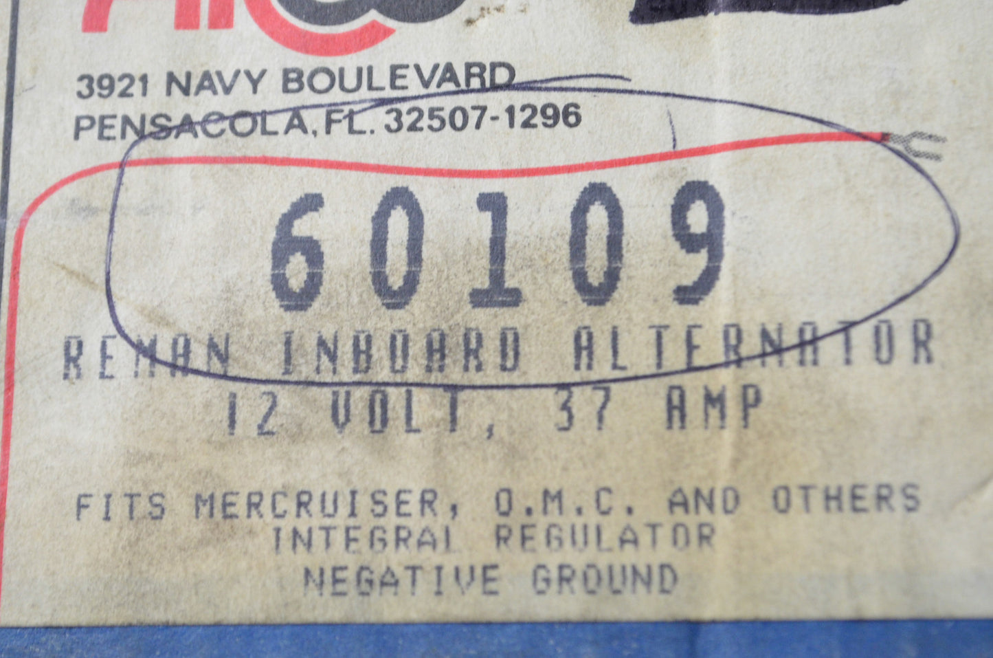Arco 60109 Alternator 12V 37 amp NOS