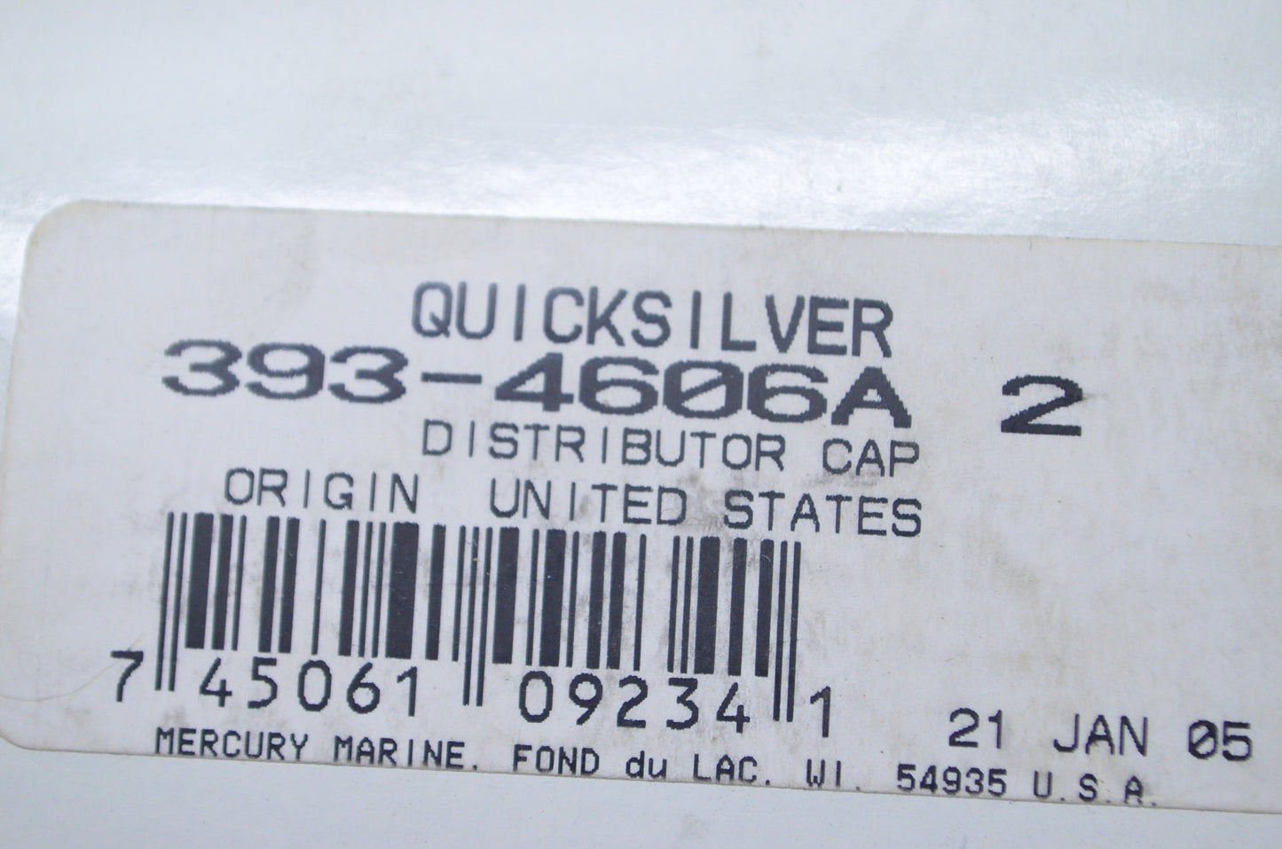 OEM Mercury 393-4606A 2 Distributor Cap NOS