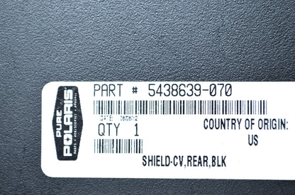 OEM Polaris 5438639-070 Black Rear CV Shield NOS