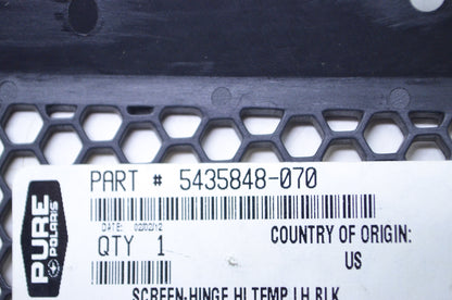 OEM Polaris 5435848-070 Black Left Hi Temp Hinge Screen NOS