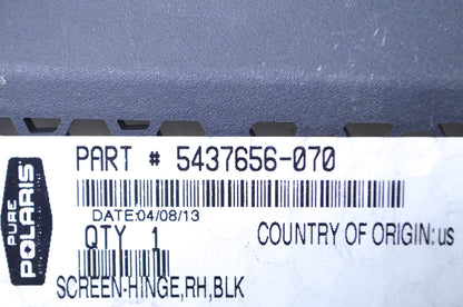 OEM Polaris 5437656-070 Black Right Hand Hinge Screen NOS