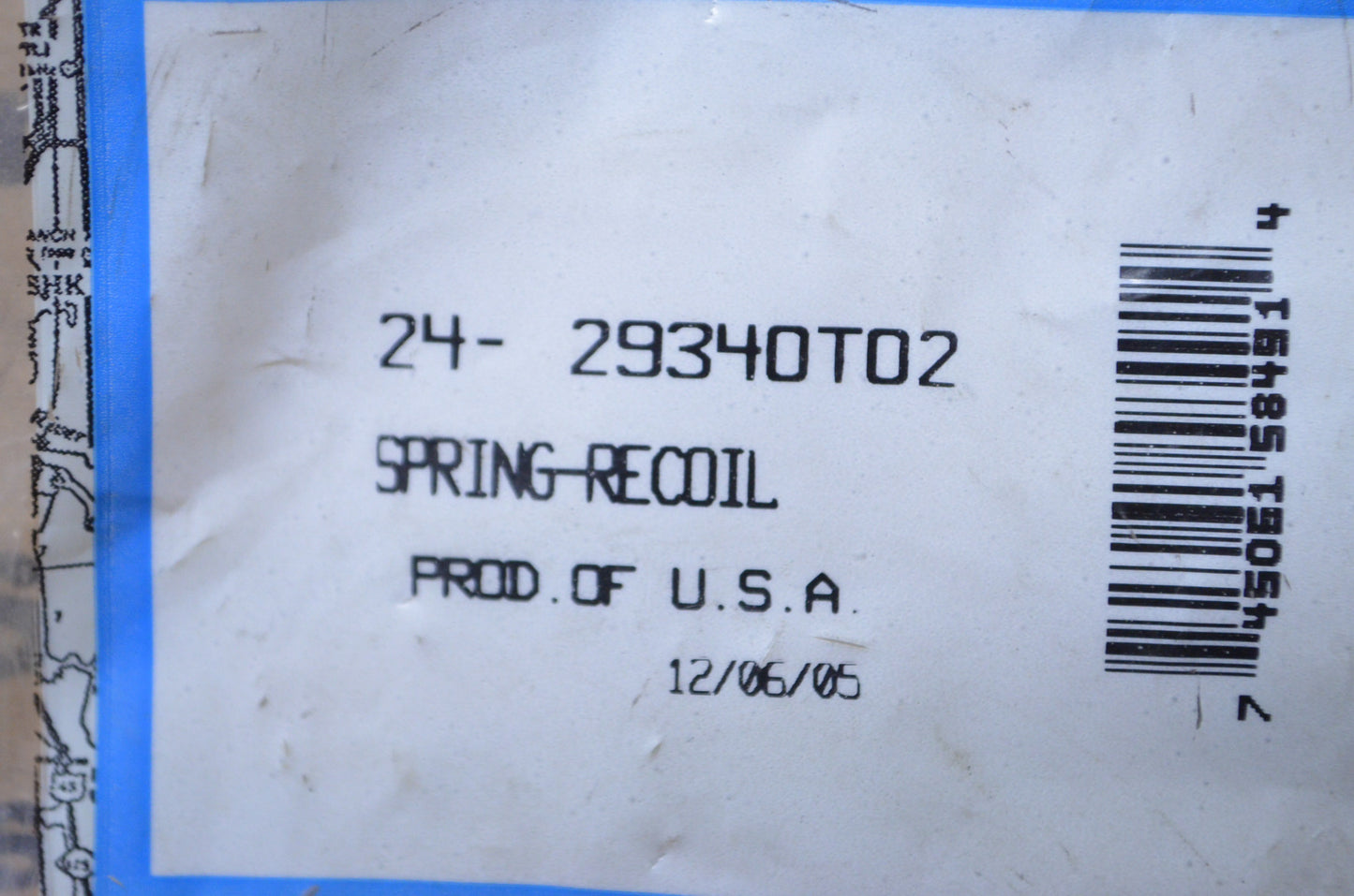 New OEM Mercury Recoil Spring NOS
