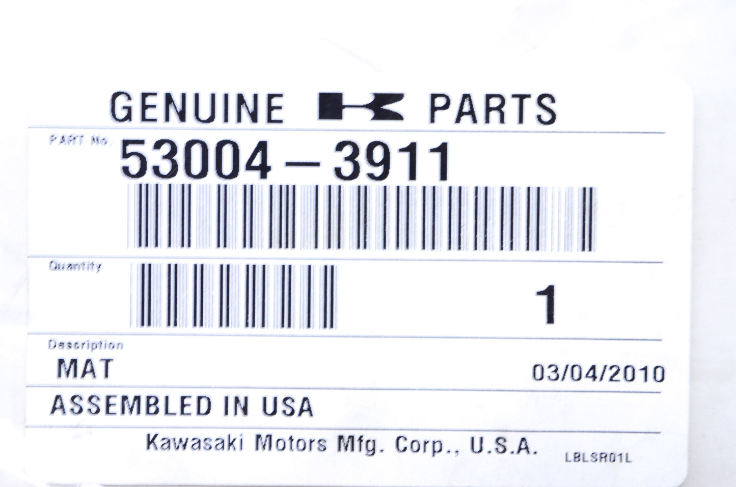 OEM Kawasaki 53004-3911 Front Left Hand Floor Mat NOS