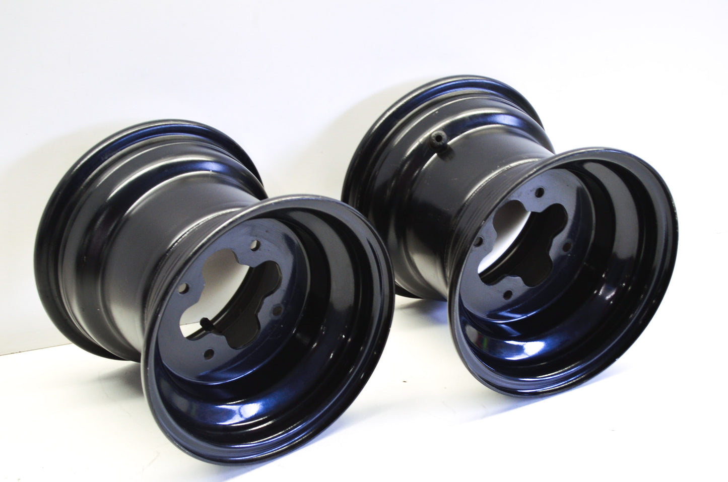 Aftermarket Black Rear Rims 4x110 9x8 3-5 Offset Qty 2 NOS