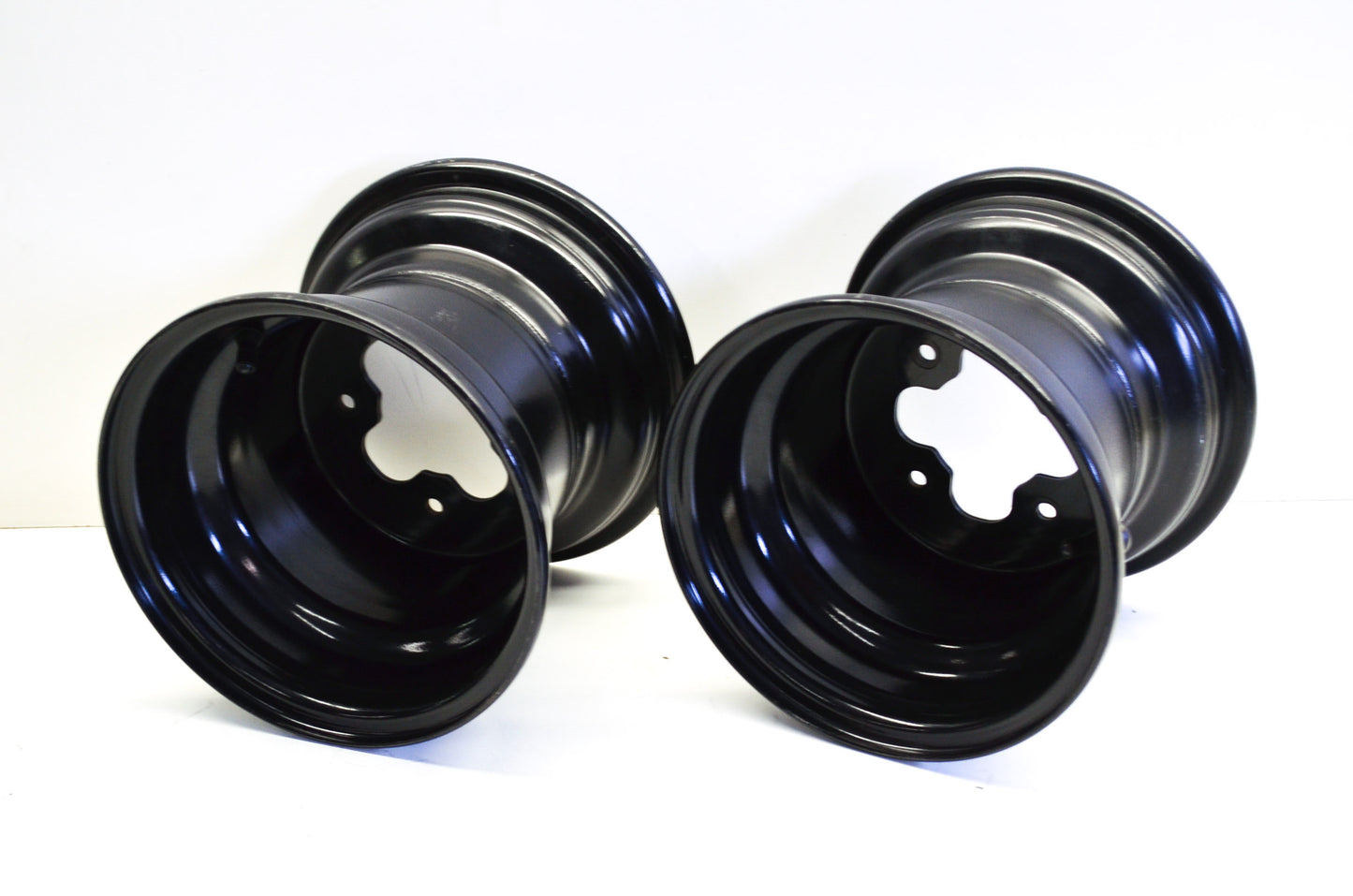 Aftermarket Black Rear Rims 4x110 9x8 3-5 Offset Qty 2 NOS