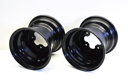 Aftermarket Black Rear Rims 4x110 9x8 3-5 Offset Qty 2 NOS