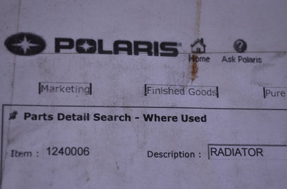 OEM Polaris 1240006 Radiator NOS