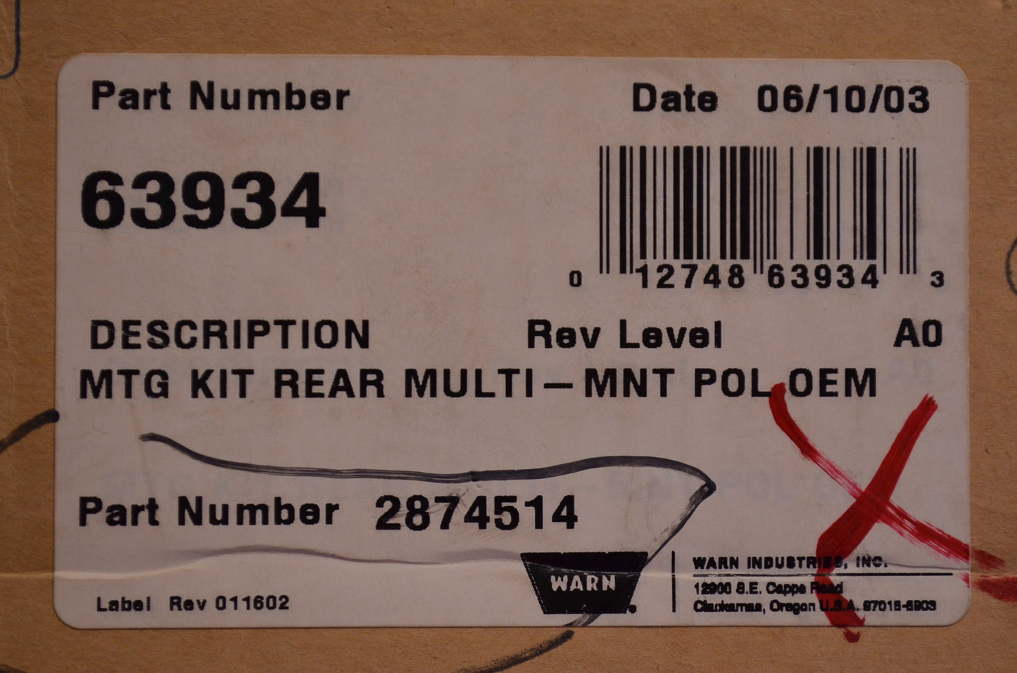 OEM Polaris 2874514 Rear Multi Mount Kit NOS