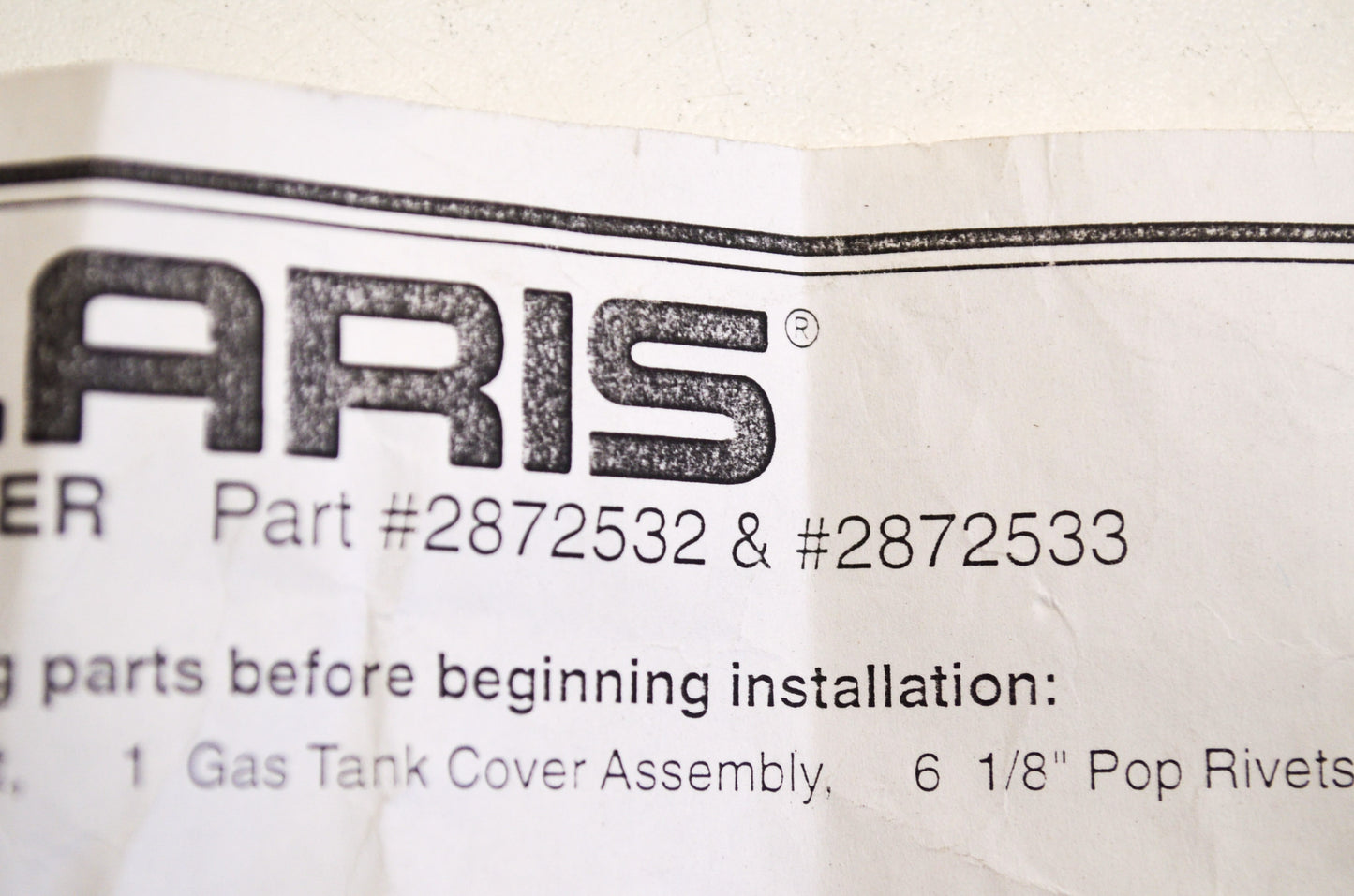 Tank Cover Assembly NOS