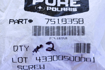 OEM Polaris 7518358 Hex Head Cap Screw 3/8-24X3/4 Qty 2 NOS