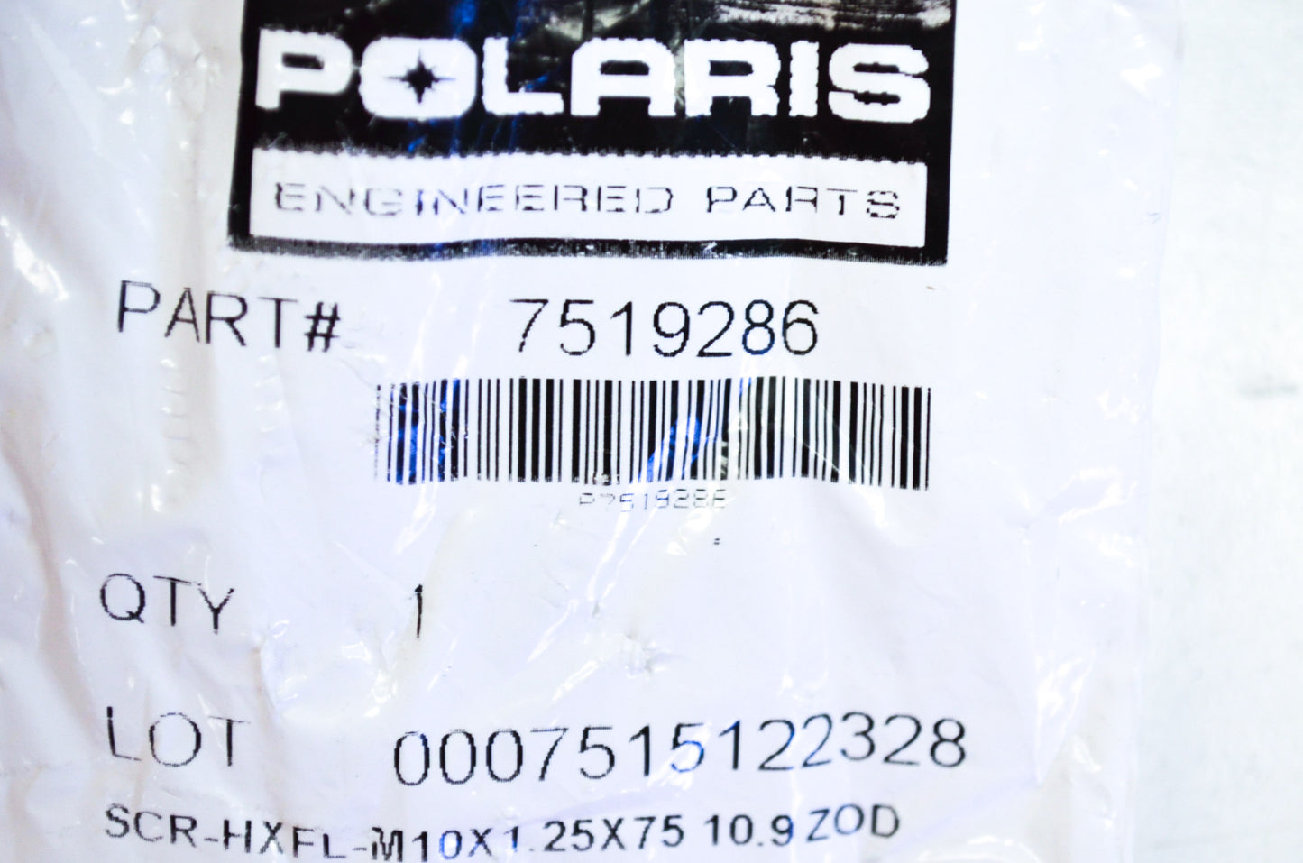 OEM Polaris 7519286 Hex Flange Screw M10X1.25X75 NOS