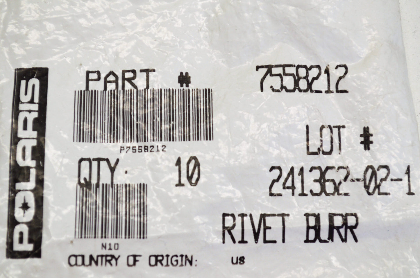 OEM Polaris 7558212 Washer Qty 10 NOS