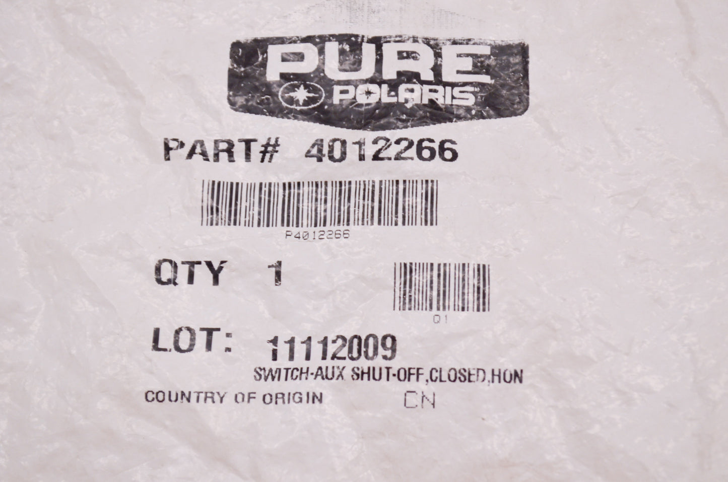 New OEM Polaris Auxiliary Shut Off Switch NOS