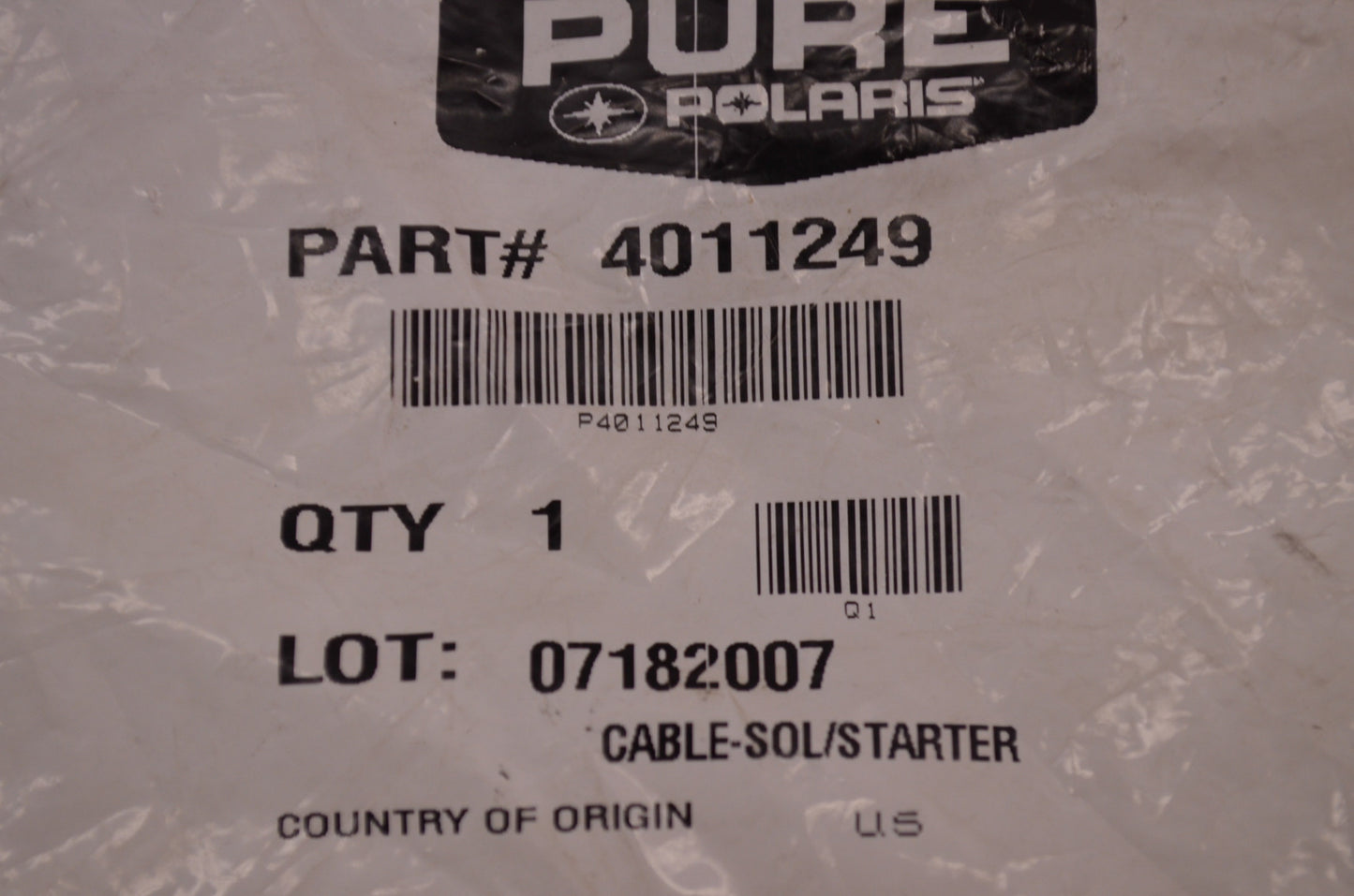 OEM Polaris 4011249 Solenoid/Starter Cable NOS