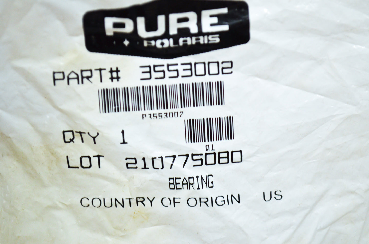 OEM Polaris 3553002 Bearing NOS
