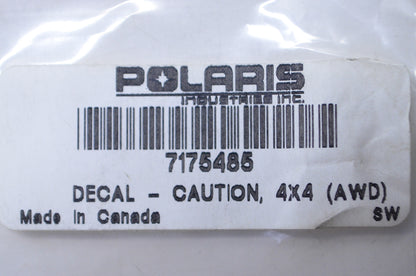 OEM Polaris 7175485 Caution Decal 4x4 AWD NOS