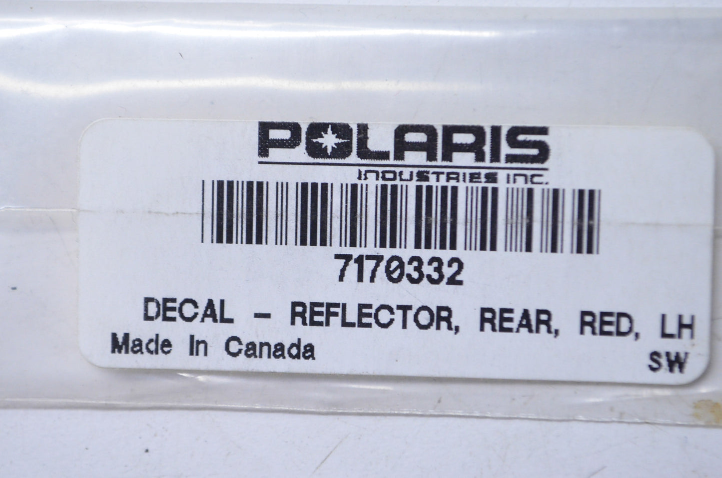OEM Polaris 7170332 Left Rear Reflector Decal NOS