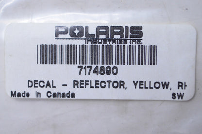 New OEM Polaris Right Yellow Reflector Decal NOS