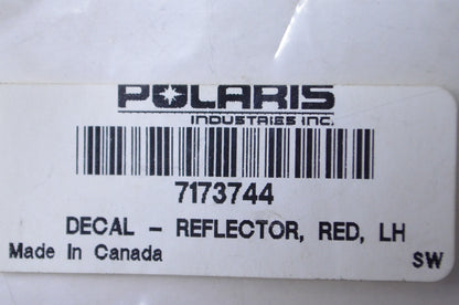 OEM Polaris 7173744 Left Hand Reflector Red Decal NOS