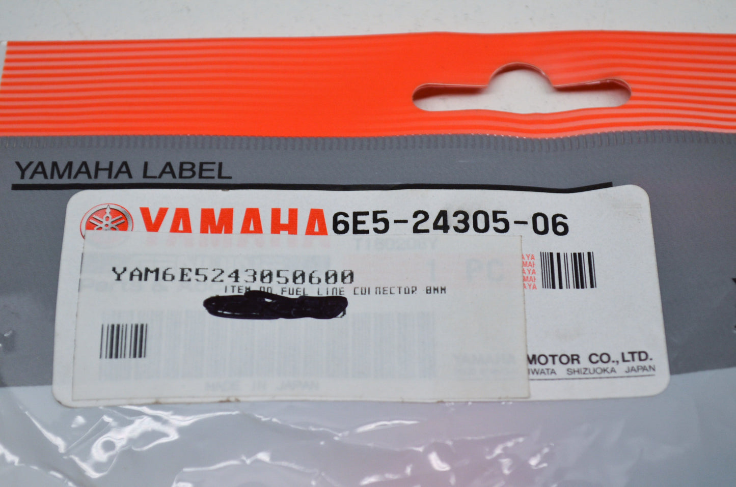 OEM Yamaha 6E5-24305-06-00 8 Mm Fuel Line Connector NOS