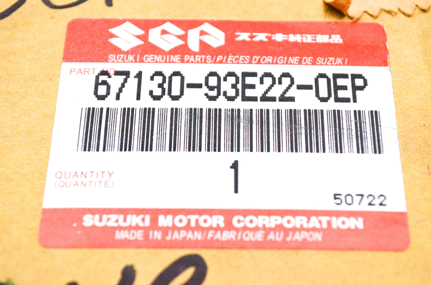 OEM Suzuki 67130-93E22-OEP Remote Control Parts Assembly NOS