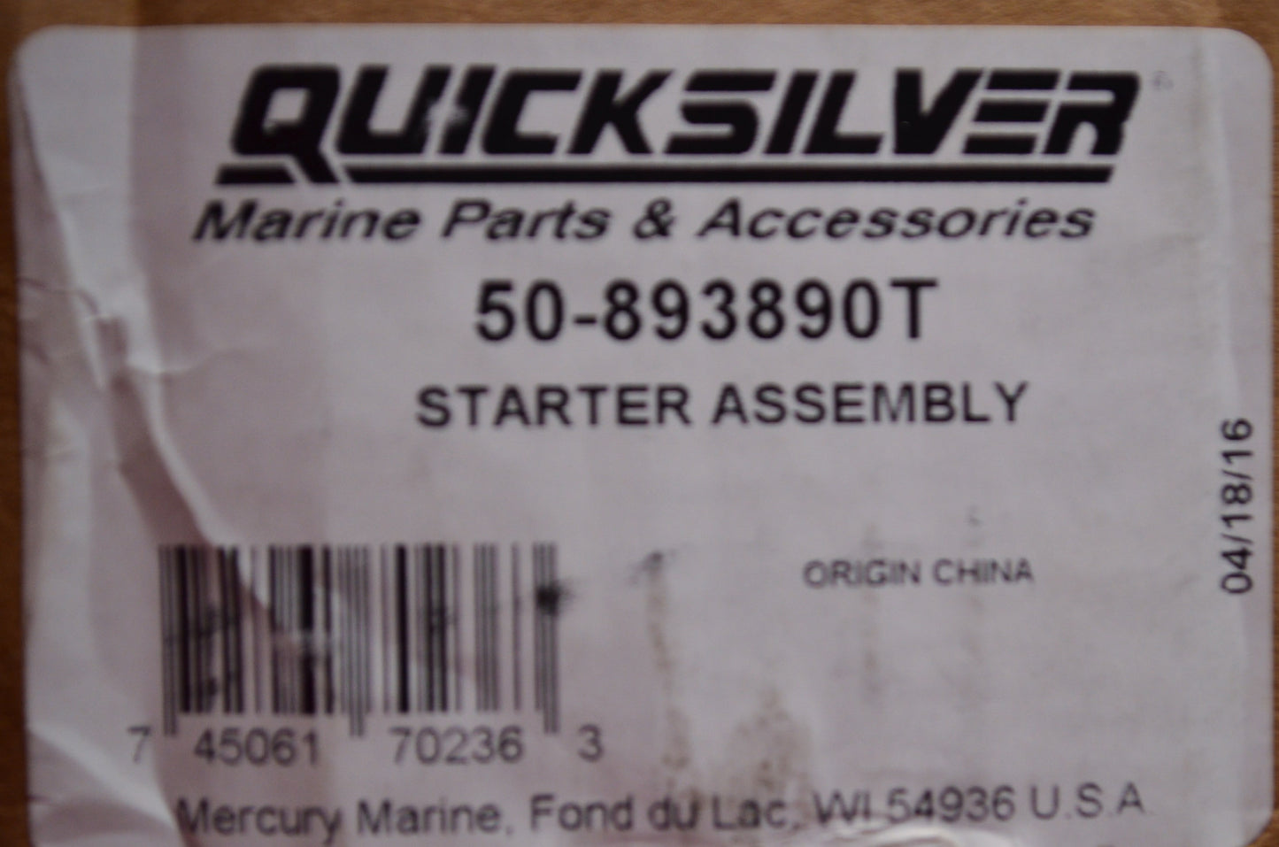 New OEM Mercury Starter Assembly NOS