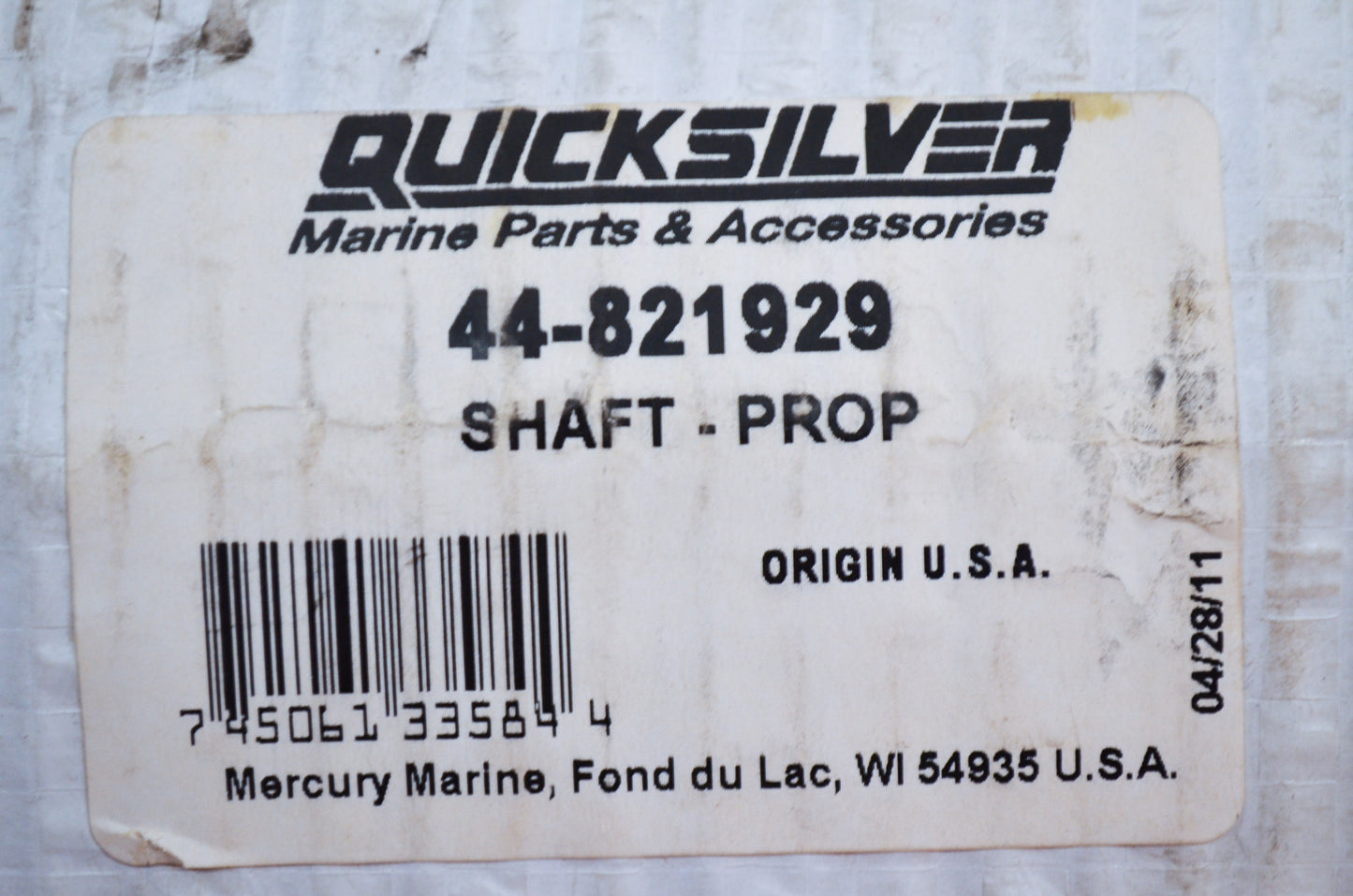 New OEM Mercury Prop Shaft NOS