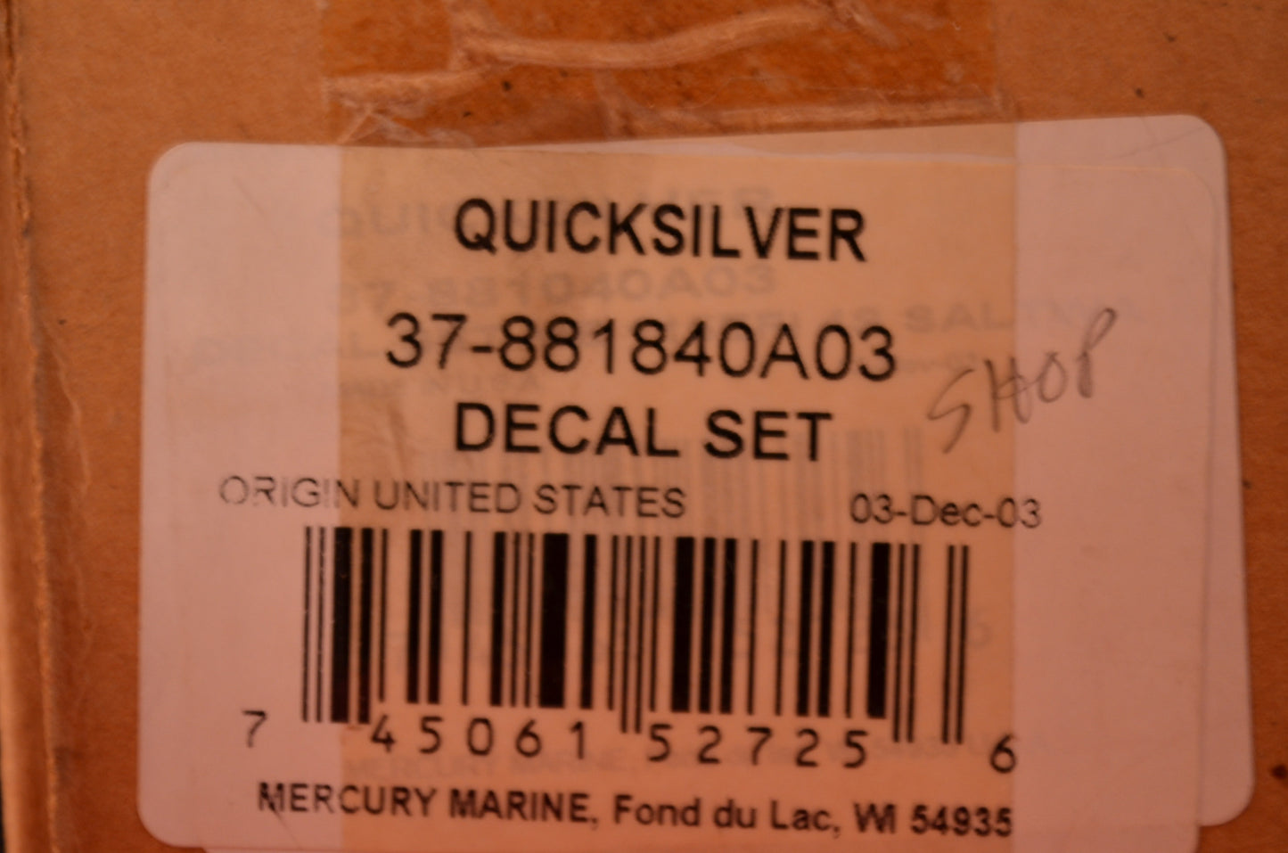 New OEM Mercury 115 Salt Water Decal Kit NOS